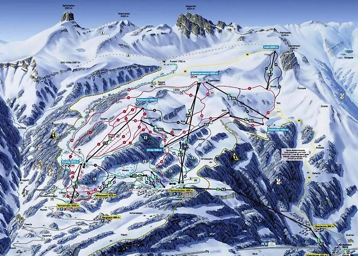 Walensee Lakeside With Cable Car To Flumserberg * Unterterzen