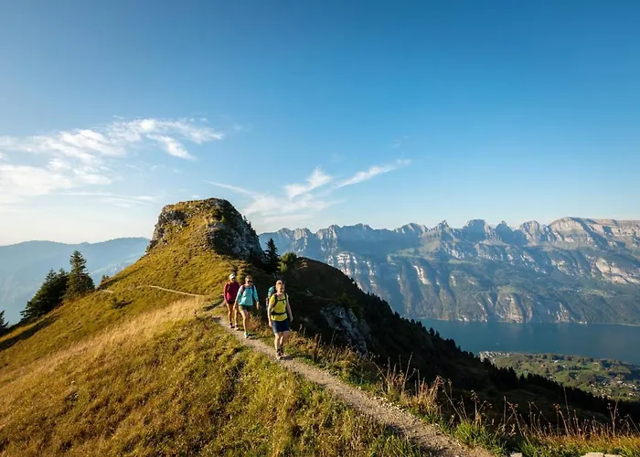 Walensee Lakeside With Cable Car To Flumserberg Unterterzen