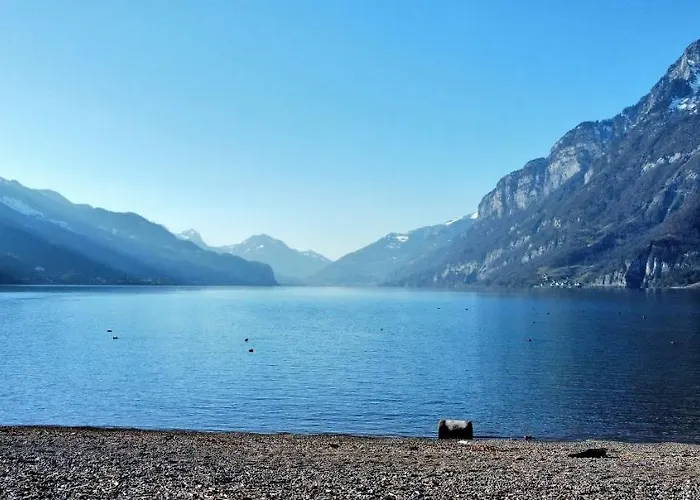 公寓 Walensee Apartment, Lake & Alpine Dream